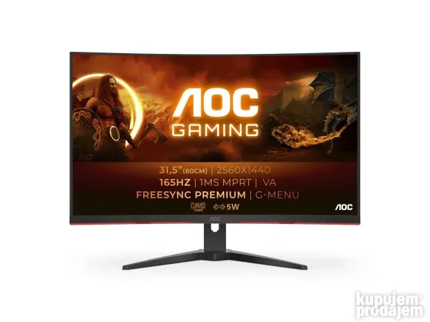 AOC CQ32G2SE BK 32" GAMING 1440p 165Hz 1ms novo garancija