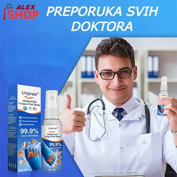 Medicinski sprej za gljivice na stopalima i noktima 100% pri