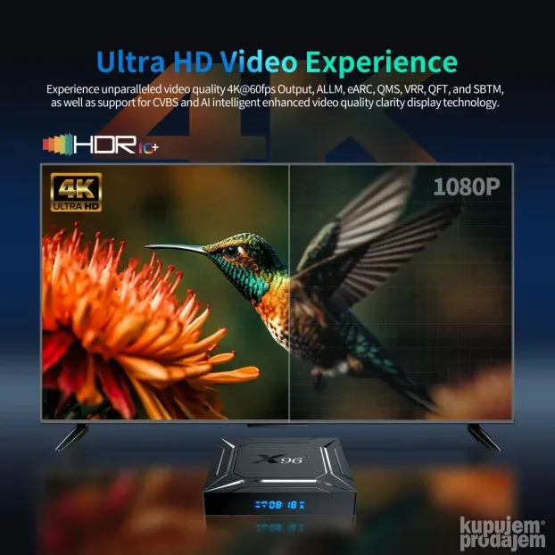 X96 M200 4GB/64G S905X5M WiFi 2.4/5GHz Android 14 KODI