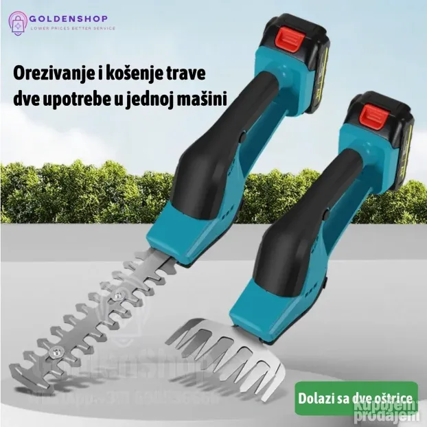 2u1 Aku trimer za travu i živu ogradu 128V