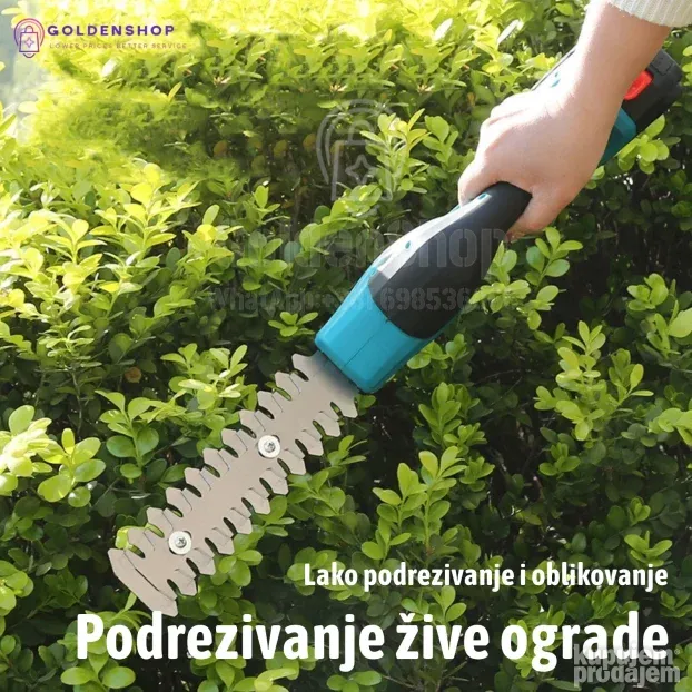 2u1 Aku trimer za travu i živu ogradu 128V