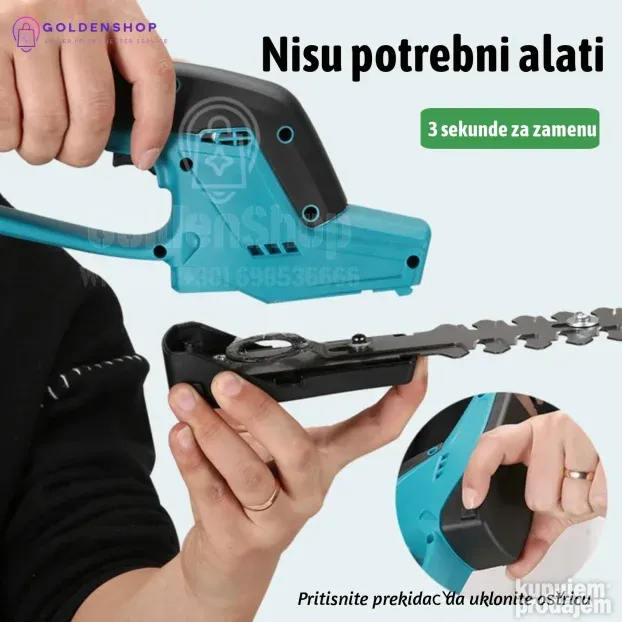2u1 Aku trimer za travu i živu ogradu 128V