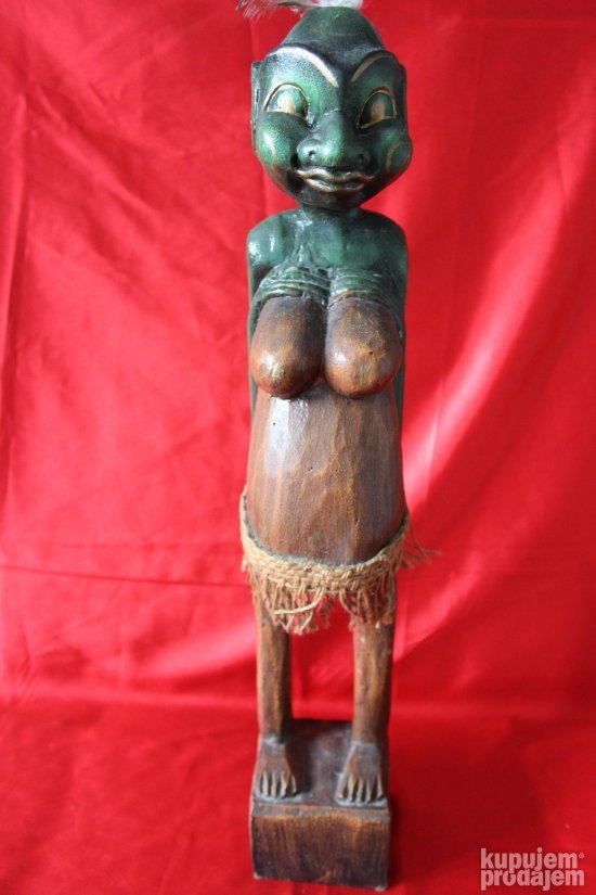 Stara Drvena Figura Žene, Ručni Rad, Unikat