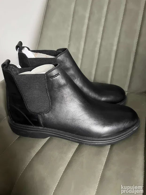Geox Ottavio Black Leather Boots br. 43-NOVO