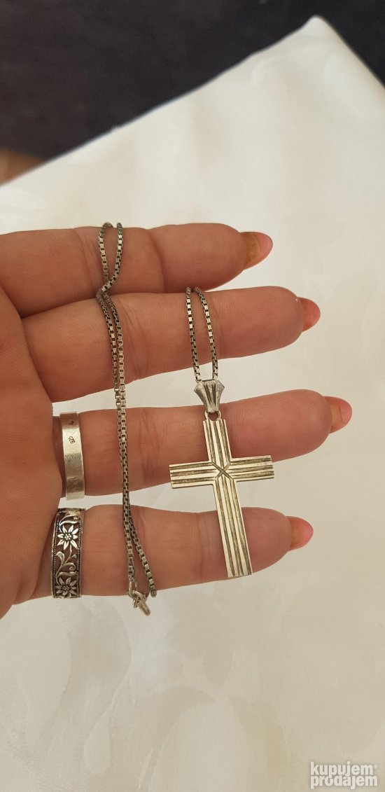 Srebro cisto  925 zig lance sa  sa krst stari nakit