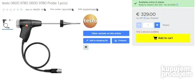 Testo sonde / printer za analizator gasova 2022
