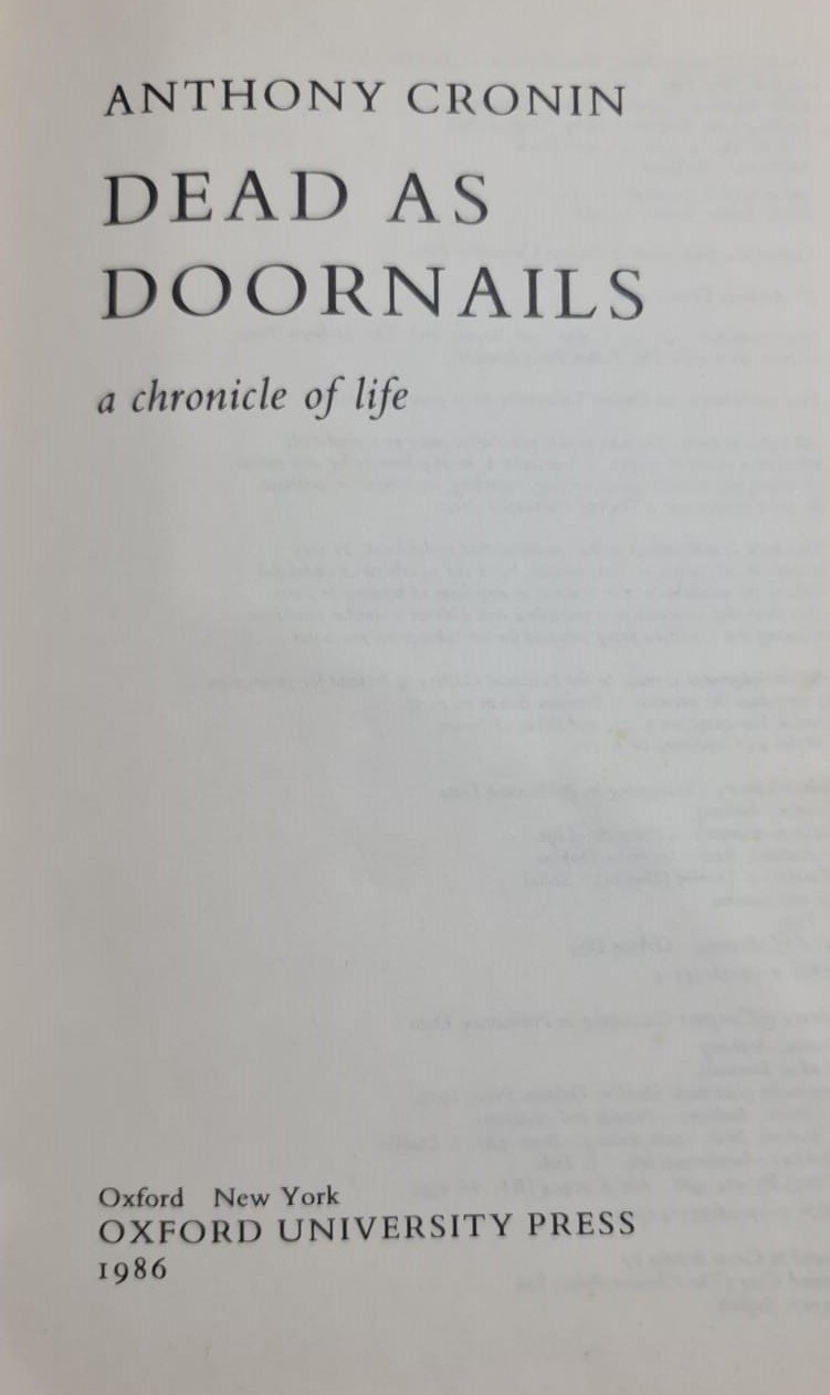 Dead as Doornails - Anthony Cronin - KupujemProdajem