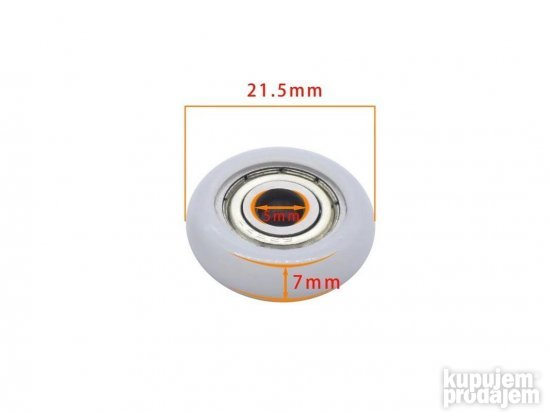 Točkić (roler) sa kugličnim ležajem 21.5mm