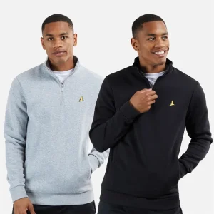 Brave Soul Men's Stilgar Two-Pack 1/4 Zip Sweatshirts