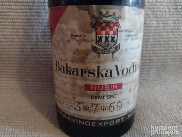 Bakarska Vodica Rubin Demi Sec Istravinoexport rijeka 1969g