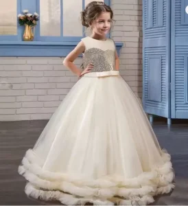 Šampanj gala Duga dugacka Svecana haljina haljine za decu m