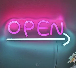 Neon znam open sa strelicom