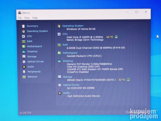 Laptop HP Pavilion dv6-6c07ez i5-2450M 6GB 750GB 15.6