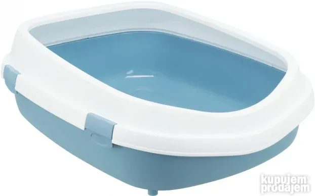 Toalet za mačke sa ramom Primo XXL 56x25x71cm plavo beli