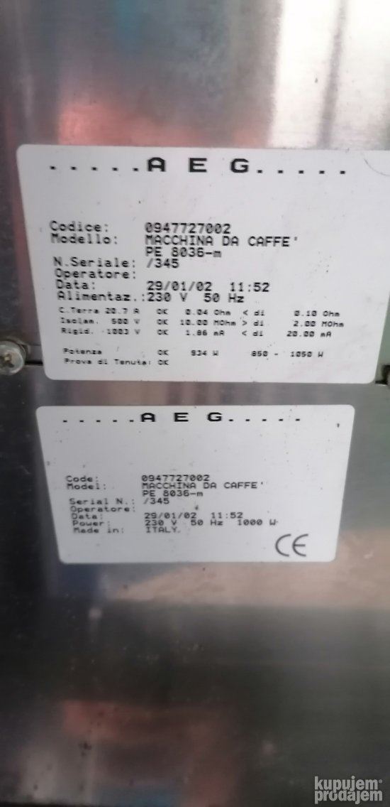 aparat za kafu ugradni aeg pe8035-m
