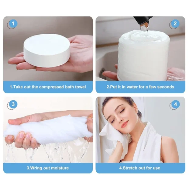 Kompresovani peskir za kupanje 70x140cm beli