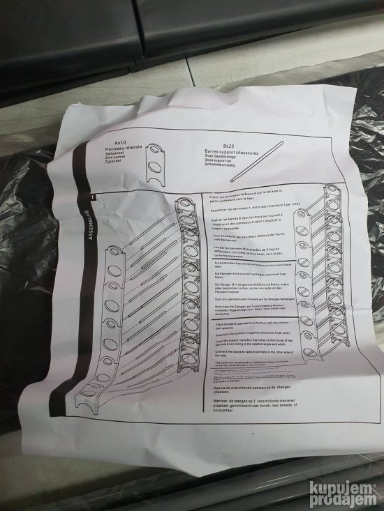 Modularni Cipelarnik 90x25x140cm Crni- Pratik Living