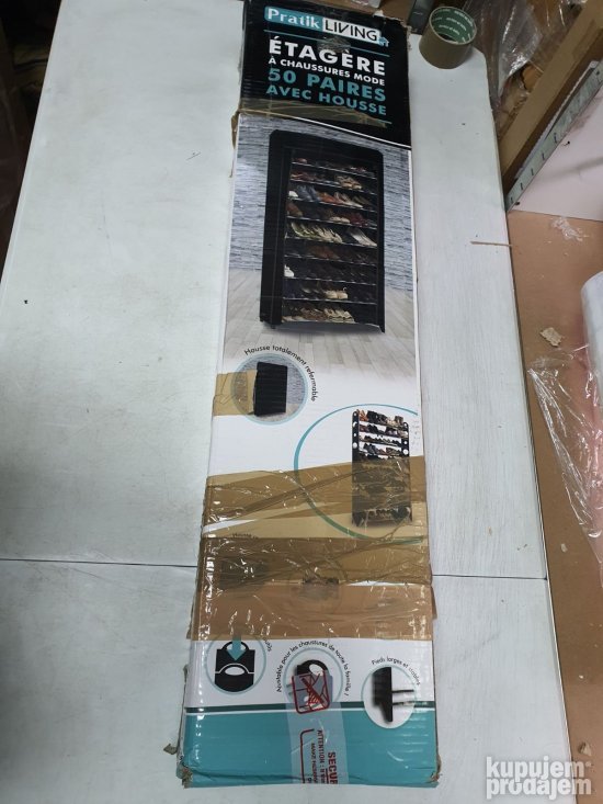 Modularni Cipelarnik 90x25x140cm Crni- Pratik Living