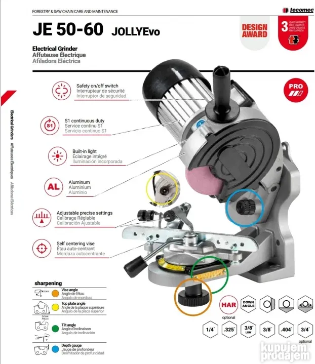Oštrač lanca električni JOLLY EVO Tecomec