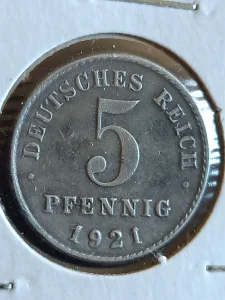 5 pf. 1921 G g. Zn Nemačka