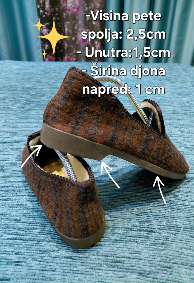 Original Bellinette vuneni papuče 100% vuna Br.40/26cm