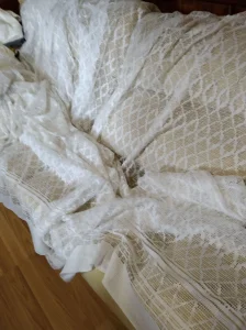 zavesa mešavina konac najlon bela nabrana 3m x 265cm