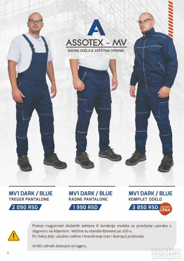 Komplet radno odelo sa prslukom MV1