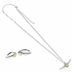 Harry Potter Golden Snitch minđuše i ogrlica