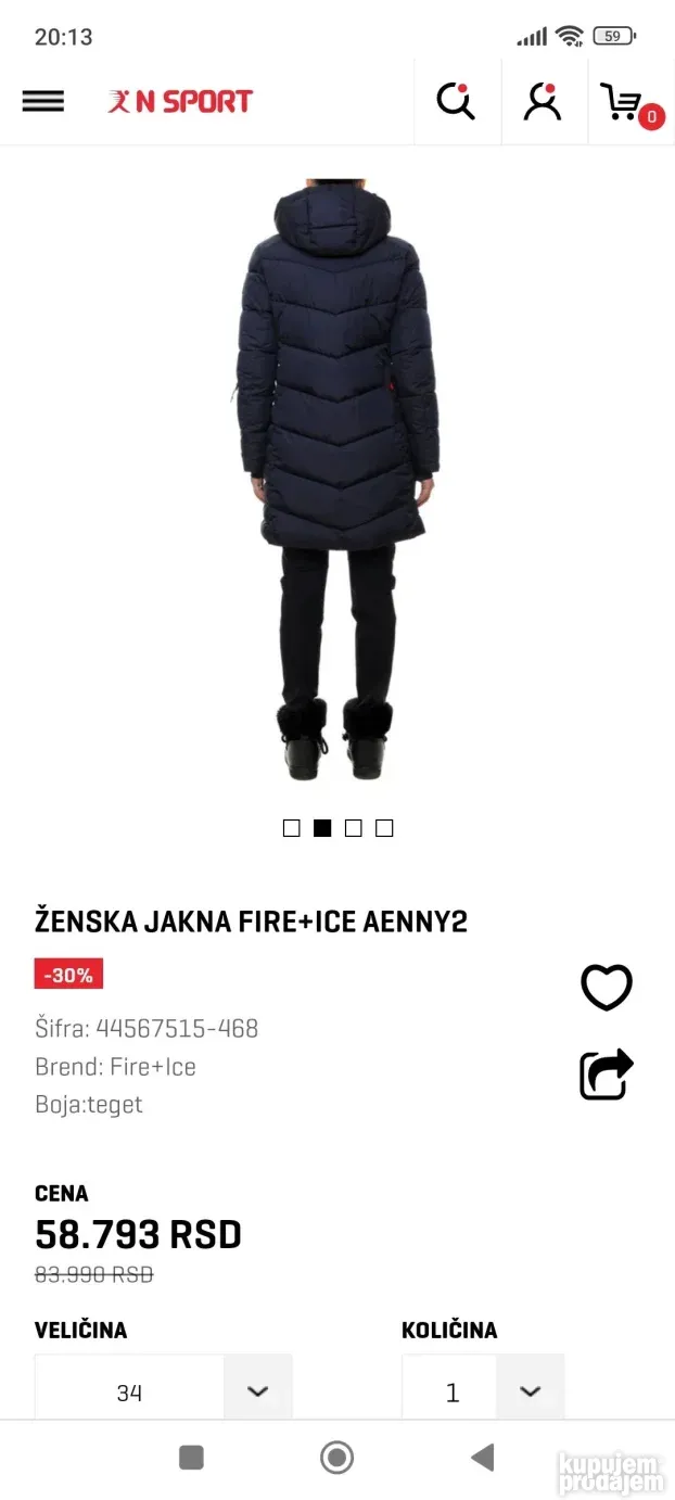 BOGNER fire + ice duza crna jakna vel. 38