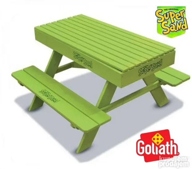 Drveni sto klupa edukativni piknik sa kinetickim peskom set