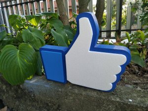 Fejsbuuk lajk-stiropor figura