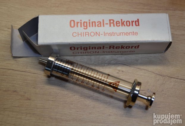 Špric stakleni Chiron Instrumente 10 ml nekorišćen NOS