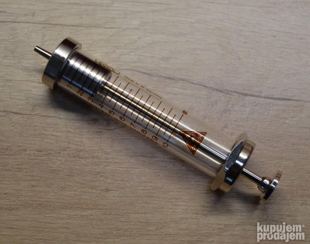 Špric stakleni Chiron Instrumente 10 ml nekorišćen NOS