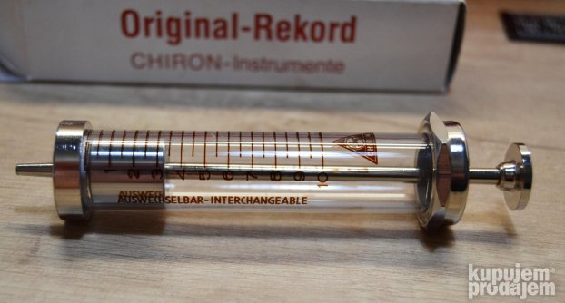 Špric stakleni Chiron Instrumente 10 ml nekorišćen NOS