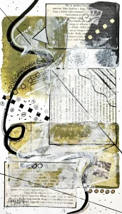 Zapisi u vremenu 5 - kombinovana tehnika 30x17cm