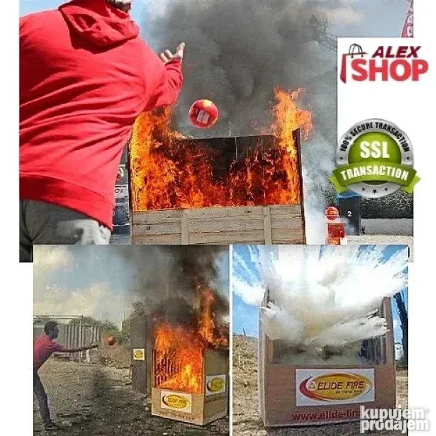 Aparat lopta za instant gašenje požara za kola i kuću