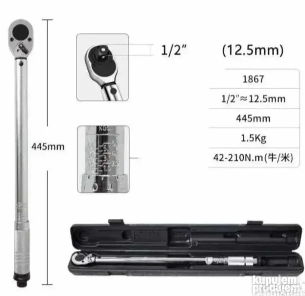 Kilo Ključ / Moment Ključ  1/2" 28-210Nm
