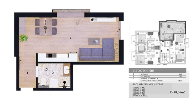 Svetogorska, Zlatibor, Centar, garsonjera, 28 m²
