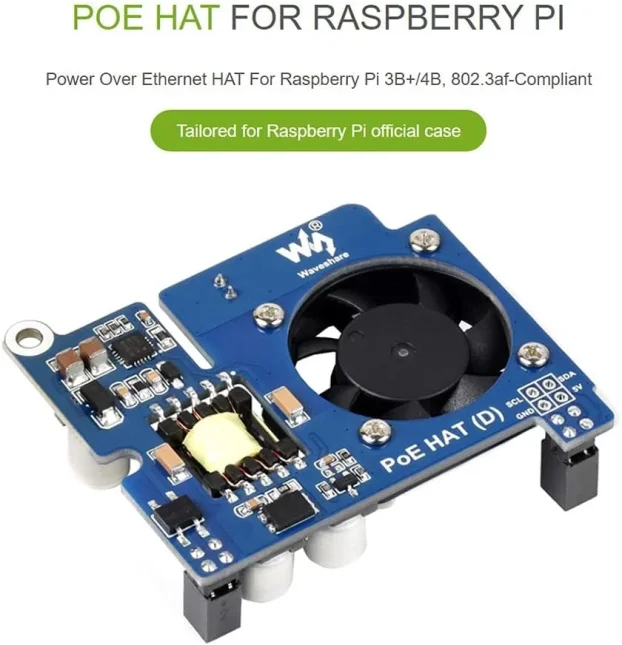 Napajanje preko eterneta HAT POE tipaD za RaspberryPi 3B+/4B