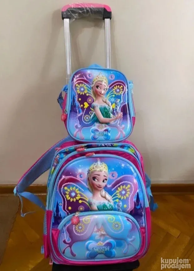 Skolski rancevi sa svetlecim tockicima i ruckom za guranje