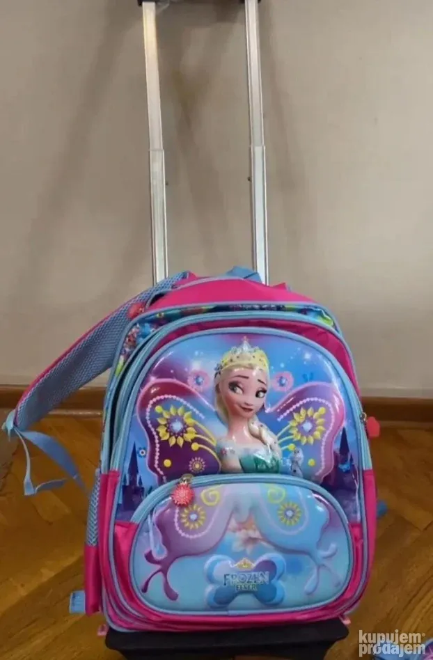 Skolski rancevi sa svetlecim tockicima i ruckom za guranje