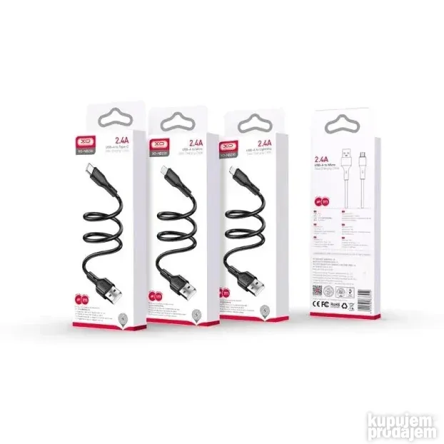 XO USB Data Kabl NB230 2.4A Type-C 1m crni