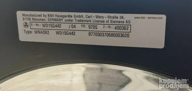 Masina SIMENS IQ500 sa susenjem