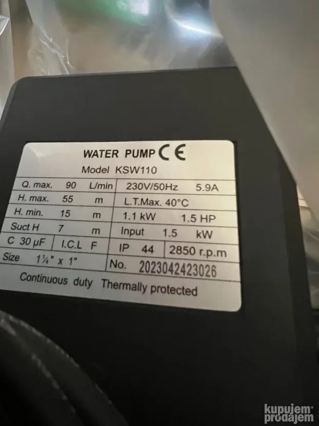Hidrofor petostepena pumpa 1,1kw