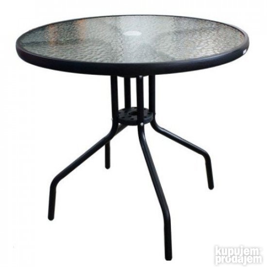 Bastenski Sto Metal-Staklo 80 cm NOV Sto za Bastu AKCIJA