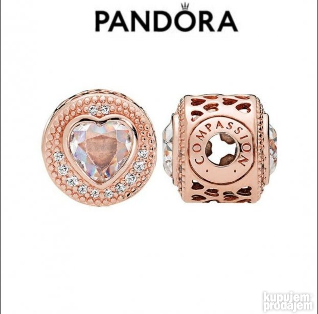 PANDORA privezak Essence COMPASSION Rose Gold Ale Met