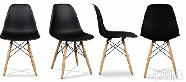 Milano set 4 stolice CRNA