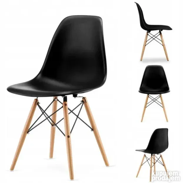 Milano set 4 stolice CRNA
