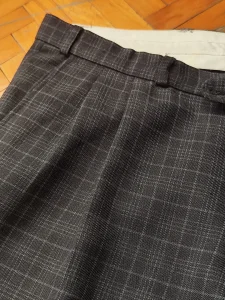 RETKO Vintage siroke elegantne KARIRANE muske pantalone VUNA