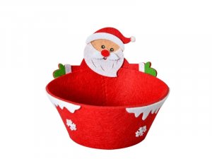 Ukrasna novogodišnja crvena korpica deda Mraz